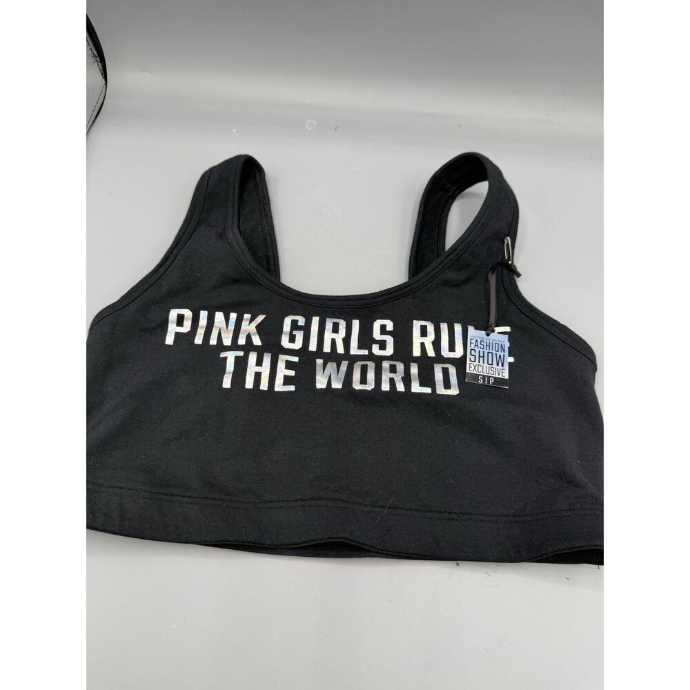 Victoria Secret PINK Girls Run The World Sports Bra S Black NWT